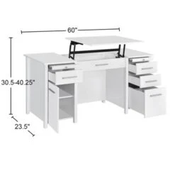 4 Drawers Wood Desk In High Gloss White Finish - High Gloss White 7 4 Drawers Wood Desk In High Gloss White Finish - High Gloss White -Felloweis Store 9496864b 1fb7 467f 89d8 c4d23167df73