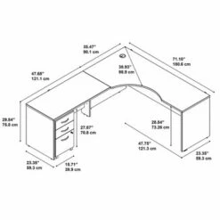 Series C 72W LH Corner Desk With Drawers By Bush Business Furniture - Mocha Cherry -Felloweis Store 94ebb395 77d7 4730 a8f1 1e6d19b0ad4f