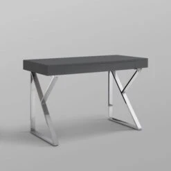 Silver Orchid Serra High Gloss Modern Desk - Black-Gold -Felloweis Store 962234d8 ae62 4639 9e38 8e2d67424197