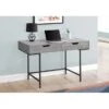 Computer Desk/ Home Office/ Laptop/ Storage Drawers/ 48"L/ Work/ Metal/ Laminate/ Grey/ Black/ Contemporary/ Modern