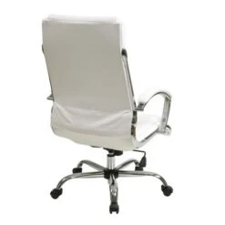 Executive Office Chair With Padded Arms In Faux Leather - Black -Felloweis Store 97138b4c 4ef6 4832 8418 a89732860edd