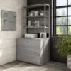 Hybrid Lateral File Cabinet With Shelves By Bush Business Furniture - Platinum Gray