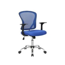 Porthos Home Cyrus Swivel Office Chair, Mesh Back, Adjustable Height - Blue