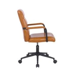 Porthos Home Pei Office Chair, Tufted PU Leather, Steel Swivel Base - White -Felloweis Store 97d45cc4 394b 4b12 a48e 31a8051b383b