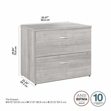 Studio A 2 Drawer Lateral File Cabinet By Bush Business Furniture - White 12 Studio A 2 Drawer Lateral File Cabinet By Bush Business Furniture - White - Image 12