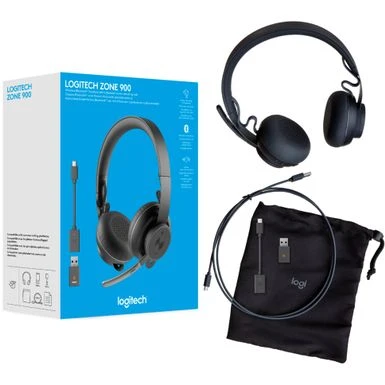 Logitech - Zone 900 Wireless Bluetooth Noise Canceling On-Ear Headset - Graphite 3 Logitech - Zone 900 Wireless Bluetooth Noise Canceling On-Ear Headset - Graphite - Image 3