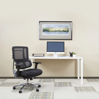 Vertical Black Mesh Back Managers Chair With Fabric Seat In Coal Black - Black 3 Vertical Black Mesh Back Managers Chair With Fabric Seat In Coal Black - Black - Image 3