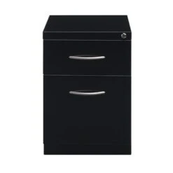 Hirsh 20" D Arch Pull Mobile Pedestal File Cabinet,1 Box/1 File - Black