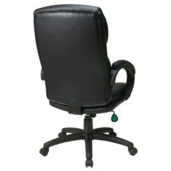 Work Smart Black Eco Leather High-Back Contour Executive Chair With Lumbar Support - Black Eco Leather Executive Chair, Nylon Base -Felloweis Store 991dd184 c68e 48d0 bc35 bd2c9a38cd7d