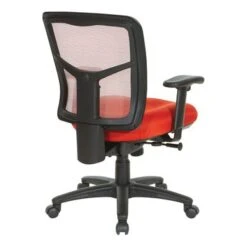 Breathable Mesh Back Office Chair With Upholstered Fabric Seat - Orange -Felloweis Store 99a7e111 e50e 472e bd89 8f687362ccdc