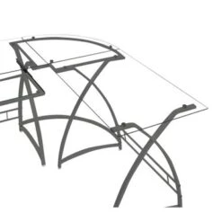 Computer Desk- L Shape With Keyboard Tray - Silver -Felloweis Store 9ab0178e 9865 4ab3 91b1 8501d6ed5f16