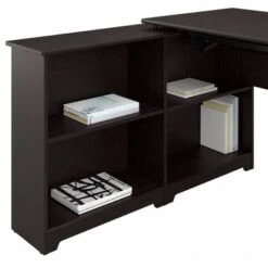 52W 3-position Sit To Stand Corner Bookshelf Desk - Espresso Oak -Felloweis Store 9c053a95 46a2 479c aaa0 0762e1f14887