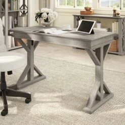 Homestead 48W Writing Desk By Bush Furniture - Driftwood Gray