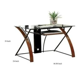 Baden Transitional Style Computer Desk , Oak And Black - Brown -Felloweis Store 9e15f296 a27c 4168 89de 0bc6c2fc26e2