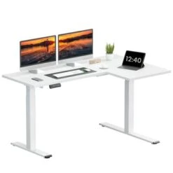 FlexiSpot 63"/ 71" Dual Motor L-Shaped Home Office Height Adjustable Standing Desk - 63" X 40" - Black -Felloweis Store 9e65ad29 109b 477b 8eed 66c3a32d375e