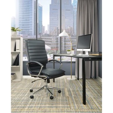 High Back Professional Managers Faux Leather Chair With Chrome Base And Removable Sleeves - Brown/Silver 4 High Back Professional Managers Faux Leather Chair With Chrome Base And Removable Sleeves - Brown/Silver - Image 4