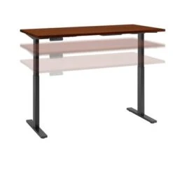 Move 60 Series 72W X 30D Height Adjustable Standing Desk - Hansen Cherry/Black Powder Coat -Felloweis Store 9f2c1429 f3d2 48a5 91b9 80aa74e4e49e