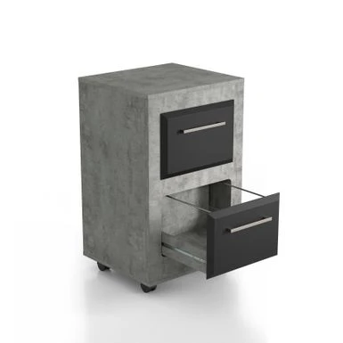 DH BASIC Urban Two-Drawer Mobile File Cabinet With Iron Bar Pulls By Denhour - Light Walnut 13 DH BASIC Urban Two-Drawer Mobile File Cabinet With Iron Bar Pulls By Denhour - Light Walnut - Image 13