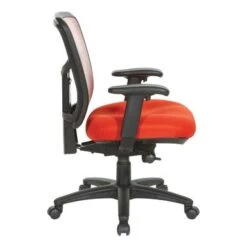 Breathable Mesh Back Office Chair With Upholstered Fabric Seat - Orange -Felloweis Store a4063ed4 672a 49b8 9840 f7b702516299