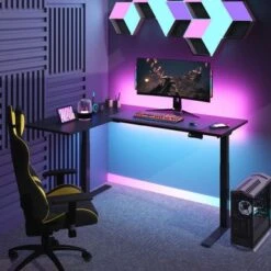 FlexiSpot 63"/ 71" Dual Motor L-Shaped Home Office Height Adjustable Standing Desk - 63" X 40" - Black -Felloweis Store a44ecca6 c253 40d3 88ec 1aefd73f6d3b