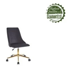 Porthos Home Rae Office Chair, Velvet Upholstery, Gold Chrome Legs - Green -Felloweis Store a497daf6 d1a6 47aa a9da 577863084657