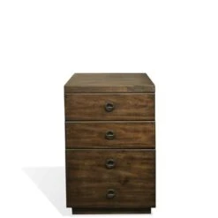 Perspectives Mobile File Cabinet - Mobile - 3 Drawers - Brushed Acacia