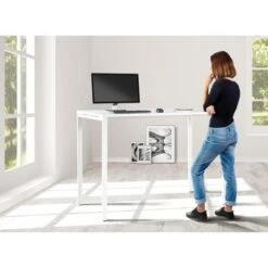 60" Wide Writing Desk In Black Or White - White 37 60" Wide Writing Desk In Black Or White - White -Felloweis Store a7a364f5 fe29 4819 aba7 36015999888f