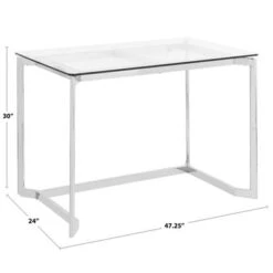 Silver Orchid Tower Master Office Desk - Mirrored Chrome/Clear Glass -Felloweis Store a7cbfd3b 3dc1 4e02 862a 03c38ac04901