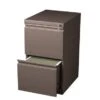 Hirsh 20" D Commercial Mobile Pedestal 2-Drawer File Cabinet, Med Tone - Brown
