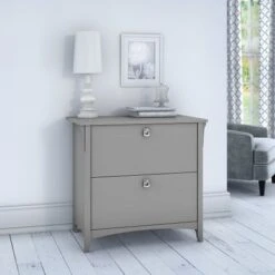 Bush Furniture Salinas Lateral File Cabinet In Cape Cod Gray - Grey - Letter