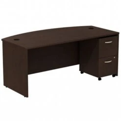 Series C 72W Bow Front Desk With Drawers By Bush Business Furniture - Mahogany -Felloweis Store a90c065f 125d 4f78 9851 0e93e26c8863