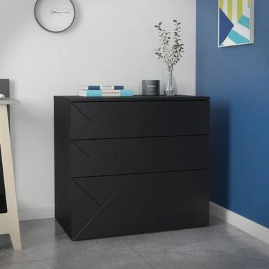 Nexera Atypik 3-Drawer Storage And Filing Cabinet - Black 11 Nexera Atypik 3-Drawer Storage And Filing Cabinet - Black - Image 11