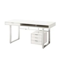 Copper Grove Yuruani Modern Glossy White And Chrome Computer Writing Desk - White -Felloweis Store ac4cdabf 3c8a 465d 8dcf d15889aaaf46