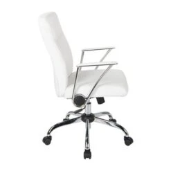 Faux Leather Office Chair With Chrome Base And Built-In Lumbar Support - White 25 Faux Leather Office Chair With Chrome Base And Built-In Lumbar Support - White -Felloweis Store ac970aa0 d1d5 4e5d 8519 62e962a83349