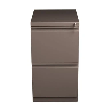 Hirsh 20" D Commercial Mobile Pedestal 2-Drawer File Cabinet, Med Tone - Brown 2 Hirsh 20" D Commercial Mobile Pedestal 2-Drawer File Cabinet, Med Tone - Brown - Image 2