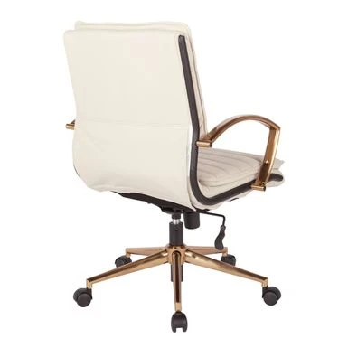 Ave Six Mid-Back Faux Leather Office Chair With Gold Finish Base - Saddle 14 Ave Six Mid-Back Faux Leather Office Chair With Gold Finish Base - Saddle - Image 14