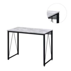 Wooden Top Writing Desk With Metal Frame - Black -Felloweis Store ae7ce878 38d2 4416 bed7 546b1b6b6724