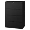 Lorell Black 4-drawer Lateral Files - Black - Letter