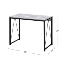 Wooden Top Writing Desk With Metal Frame - Black -Felloweis Store af37c246 d076 47e7 8a08 9cc5ca3e5ead