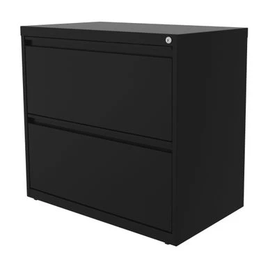 Hirsh 30 Inch Wide 2 Drawer Lateral 101 File Cabinet, Black - Black 3 Hirsh 30 Inch Wide 2 Drawer Lateral 101 File Cabinet, Black - Black - Image 3
