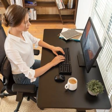 FLEXISPOT 48"x24" 5-Min Install Home Office Height Adjustable Standing Desk Memory Controller Sit Stand Desk Computer Desk - Black 12 FLEXISPOT 48"x24" 5-Min Install Home Office Height Adjustable Standing Desk Memory Controller Sit Stand Desk Computer Desk - Black - Image 12