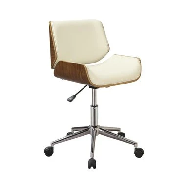 Adjustable Height Office Chair Ecru And Chrome 2 Adjustable Height Office Chair Ecru And Chrome - Image 2