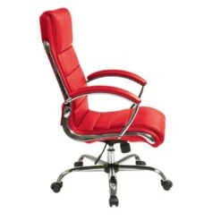 Executive Office Chair With Padded Arms In Faux Leather - Black -Felloweis Store b0b94cc8 8ff5 4b70 a4a2 6040a6440e43