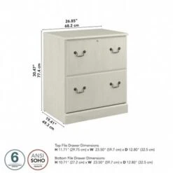 Bush Furniture Saratoga Lateral File Cabinet In Harvest Cherry - Grey -Felloweis Store b0bd11f8 d311 490e 911a 9b8baabfd59e