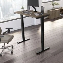 Move 40 Series 48W X 24D Adjustable Desk By Bush Business Furniture - Modern Hickory