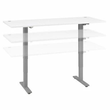 Cabot 72W Electric Height Adjustable Standing Desk By Bush Furniture - White/Cool Gray Metallic 2 Cabot 72W Electric Height Adjustable Standing Desk By Bush Furniture - White/Cool Gray Metallic - Image 2