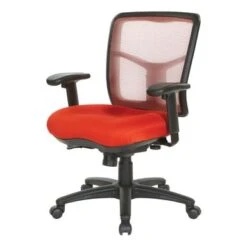 Breathable Mesh Back Office Chair With Upholstered Fabric Seat - Orange -Felloweis Store b26402be 3523 4082 b2aa e7fa16410adb