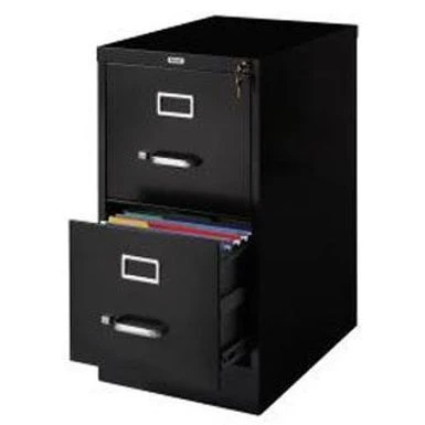 Hirsh Commercial 22"Deep 2-drawer Letter Vertical File Cabinet - Black 2 Hirsh Commercial 22"Deep 2-drawer Letter Vertical File Cabinet - Black - Image 2
