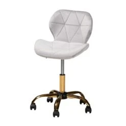 Baxton Studio Savara Contemporary Glam And Luxe Velvet Fabric And Gold Metal Swivel Office Chair - Grey, Gold -Felloweis Store b391fbe6 a358 4291 87f2 f7b6ff6d4699