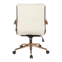Ave Six Mid-Back Faux Leather Office Chair With Gold Finish Base - CREAM -Felloweis Store b51dc5ff c375 49a7 879c a63bb09f5611